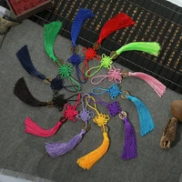 100 pcs polyester chinese knots knotting lucky amulet copper coin tassel chinese gifts fringe trim pendant decoration for home
