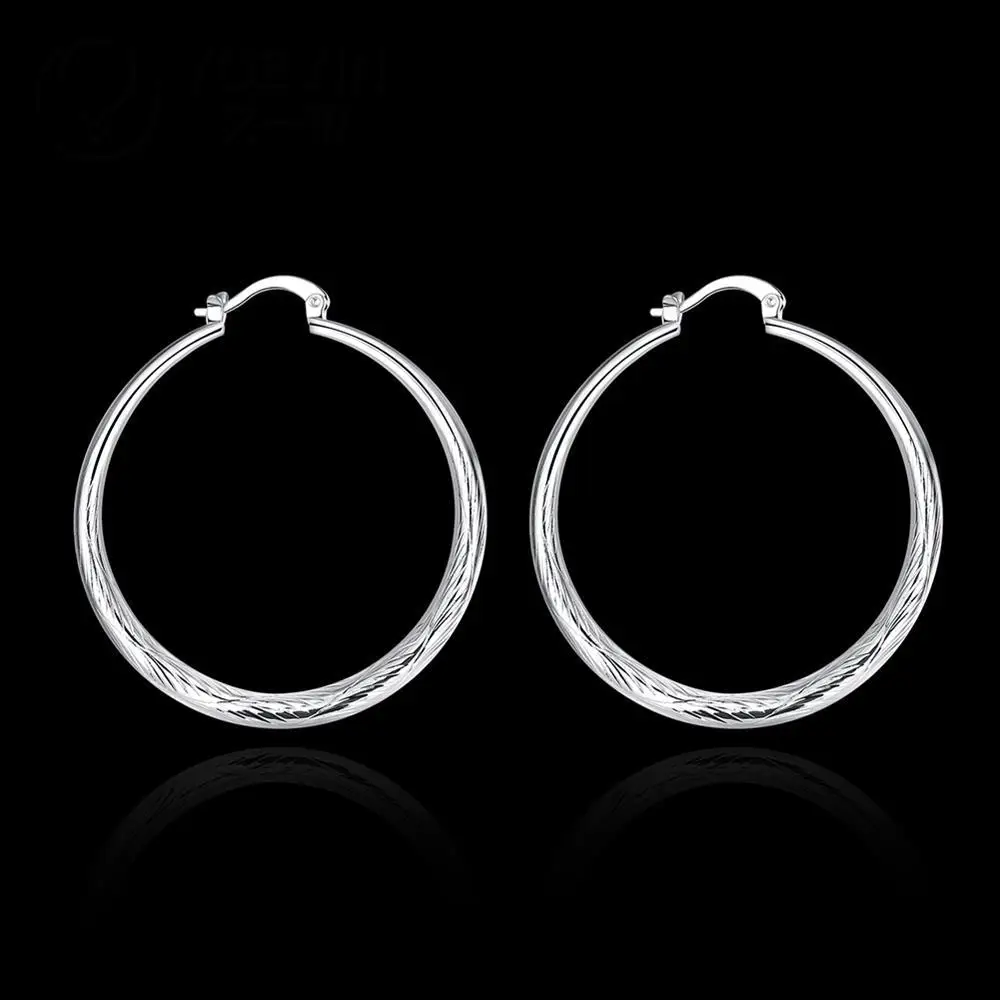 New fashion elegant silver plated hoop earrings for women wedding party hot sale | Украшения и аксессуары