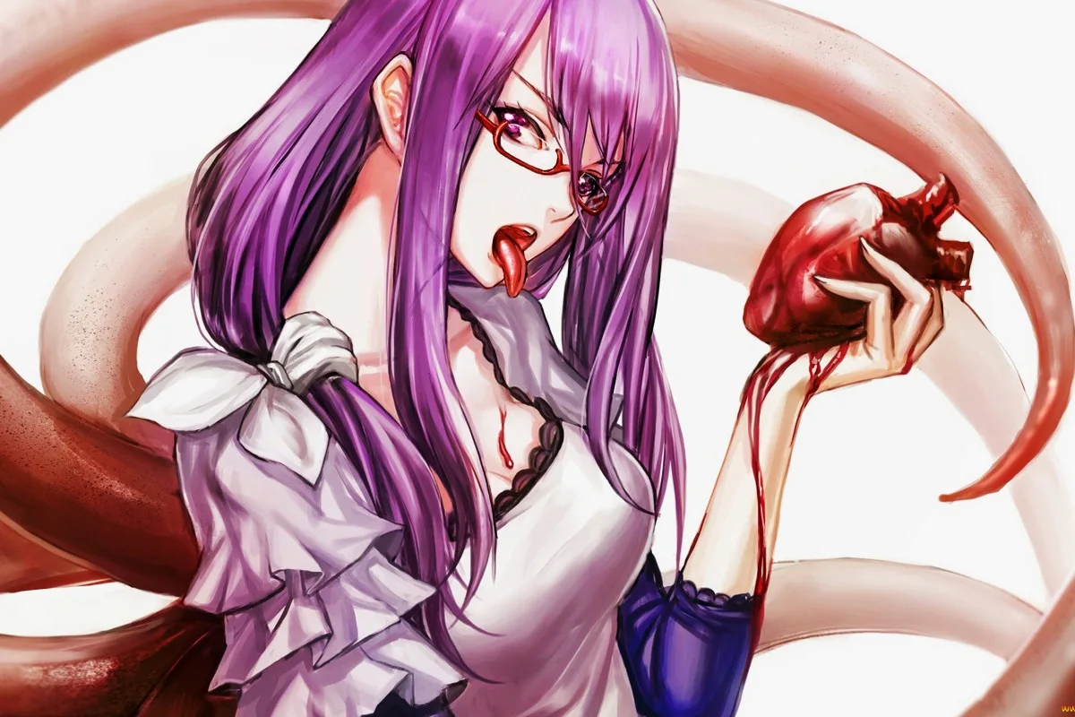 Аниме Tokyo Ghoul Kamishiro Rize сердцем в руке SL34 плакат на холсте из ткани Настенный декор