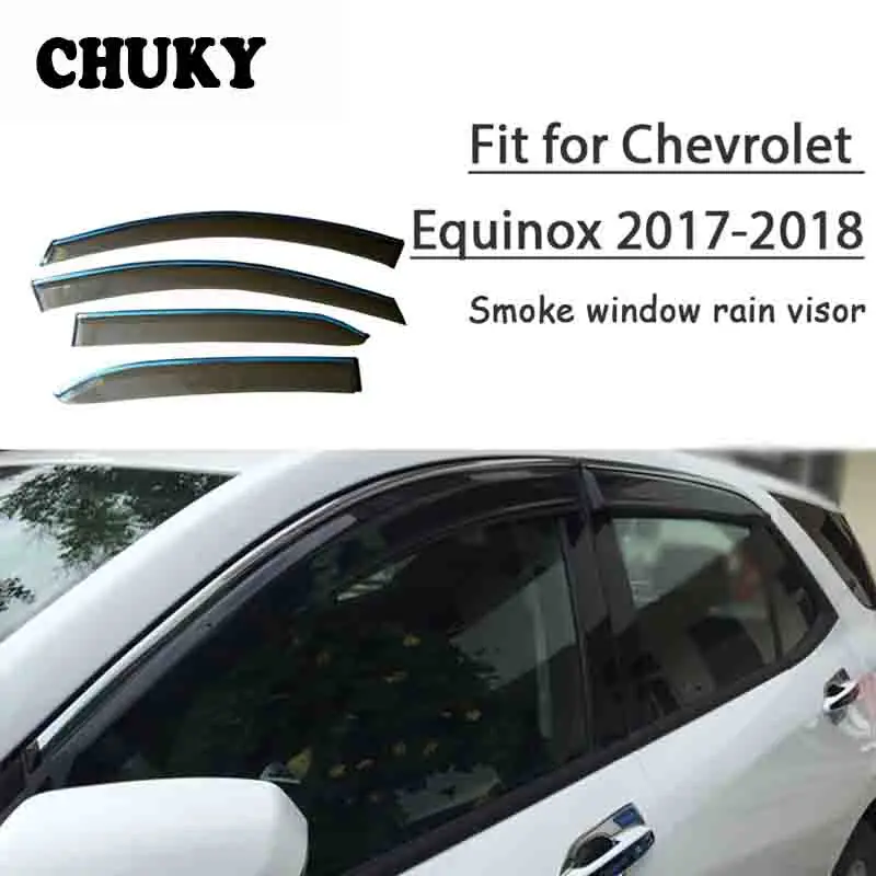 

Chuky 4pcs ABS Car Styling Window Visors Awnings Shelters Rain Shield For Chevrolet Equinox 2017 2018 Auto Accessories