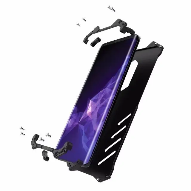R-JUST Armor Heavy Dust Metal Aluminum CNC BATMAN protect Skeleton phone shell case cover for samsung galaxy S9 + bracket |