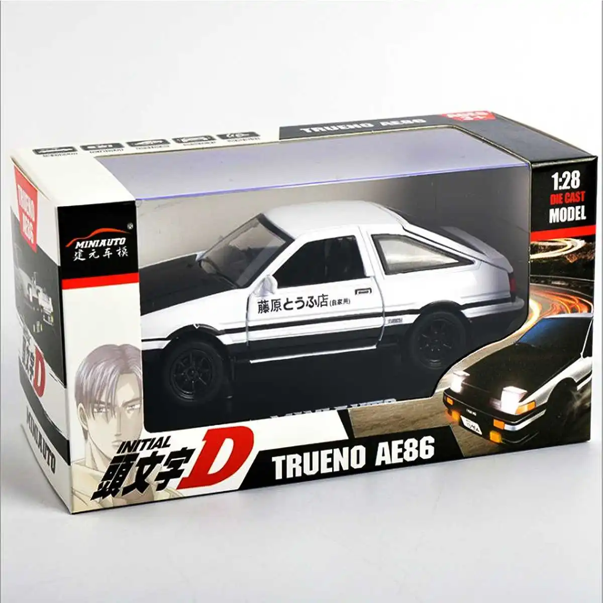 Nitial D AE86 Литые металлические Литые под давлением машины Модель initaly игрушечный автомобиль транспортные средства RX7 оттягивающийся 1:28 светильник для детей игрушки для мальчиков