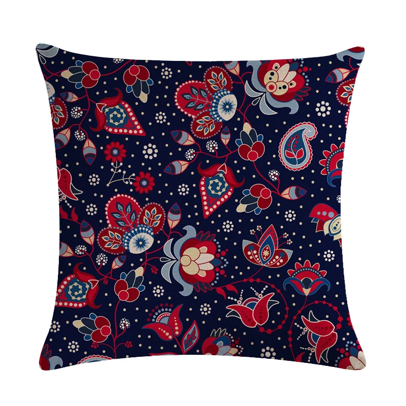 Boho Paisley Oriental Floral Pattern Navajo Geometric Prints Fantasy Petal Flowers Gorgeous Cushion Cover Sofa Throw Pillow Case