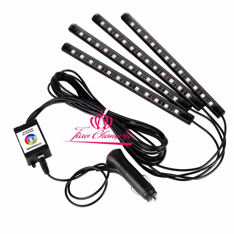4 полосы 12 LED Автомобильная Атмосфера RGB телефон приложение музыка управления
