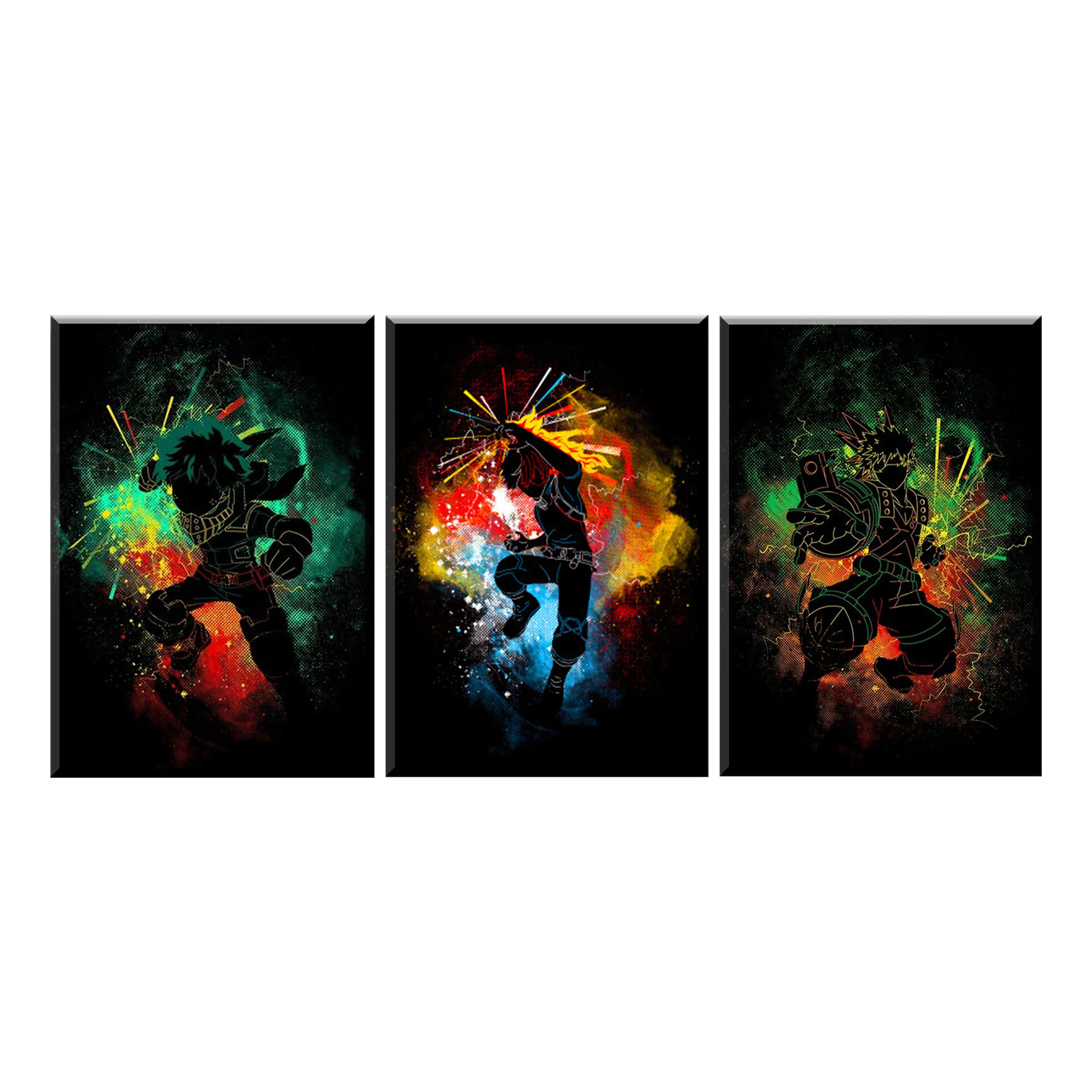 

Wall Art Poster Painting Modular Pictures For Living Room Decorative Pictures Canvas Printed 3 Panel My Hero Academia Animation