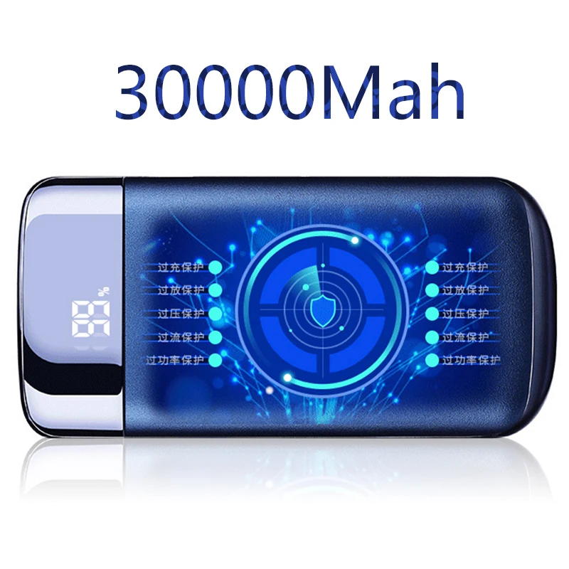 Внешний аккумулятор 30000 мАч портативный внешний 2 USB lcd power Bank зарядное устройство