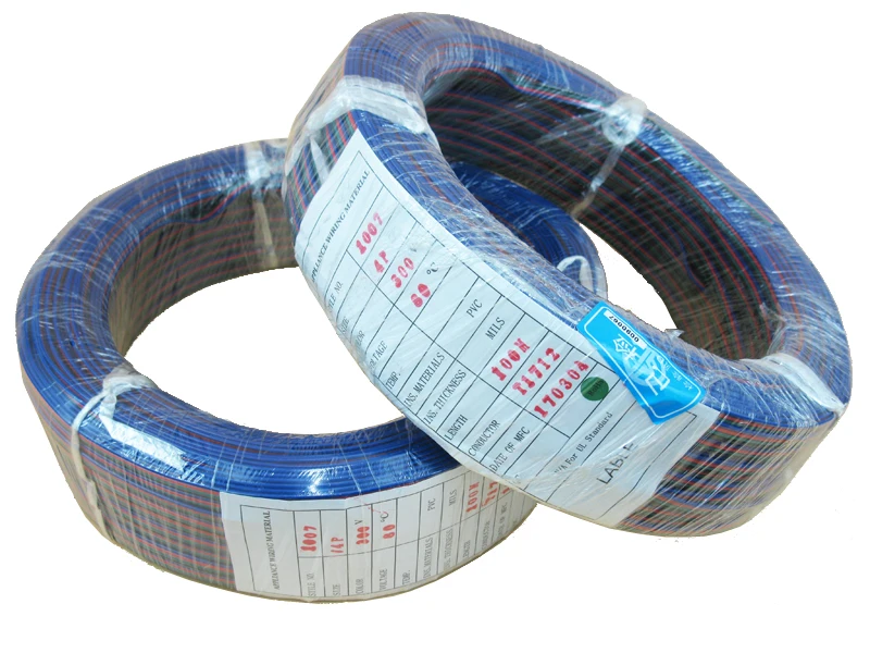 20AWG ПВХ изолированный медный провод 4pin RGB нагреватель кабель светодиодный