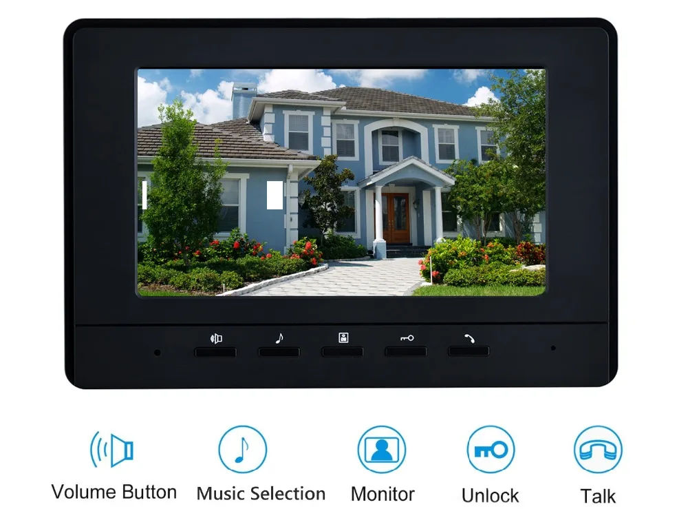 Видеодомофон с ЖК монитором 7 дюймов проводной дверной звонок из алюминиевого