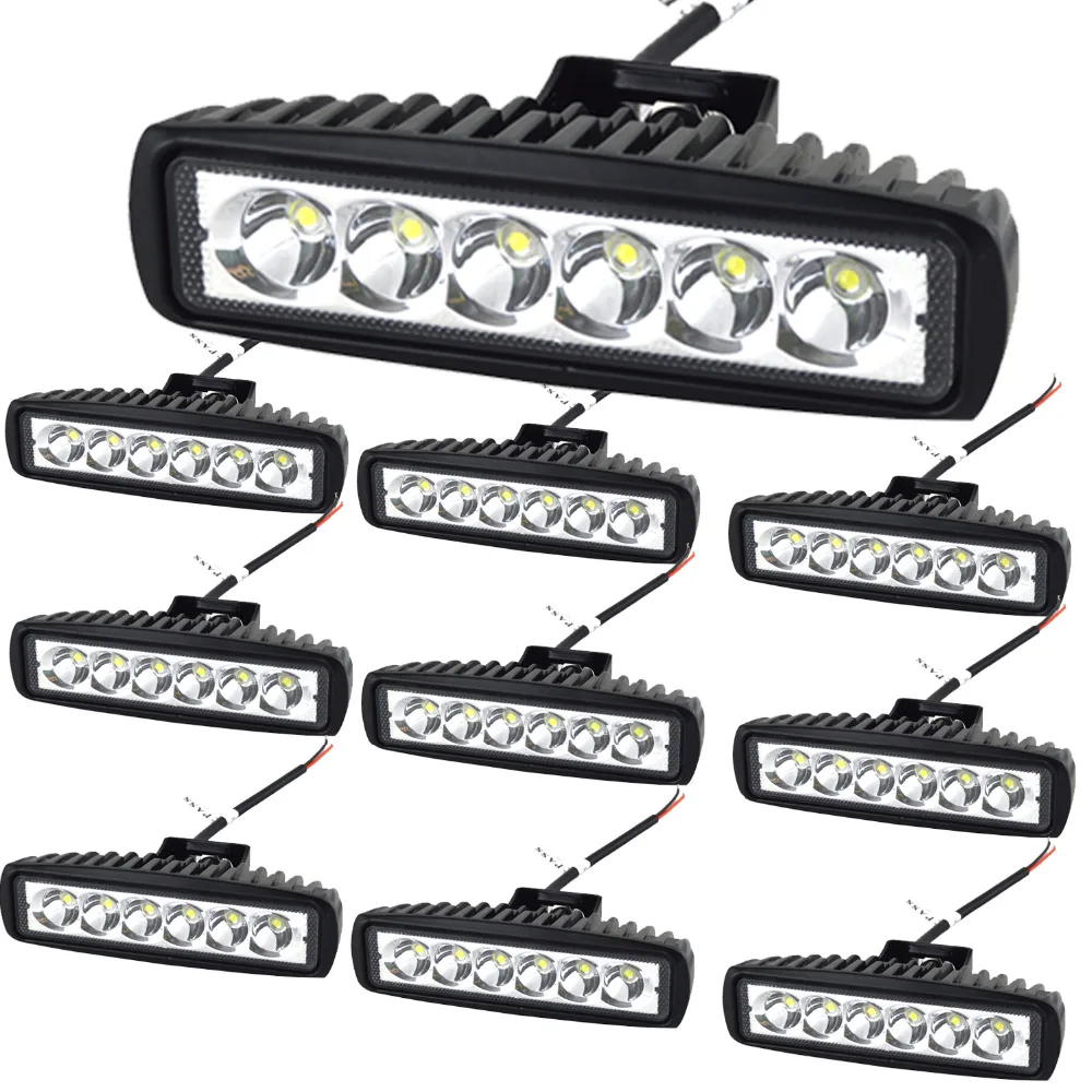 10 шт. 6 дюймов 18 Вт DRL светодиодный рабочий свет 10-30 в 4WD 12 В для внедорожников