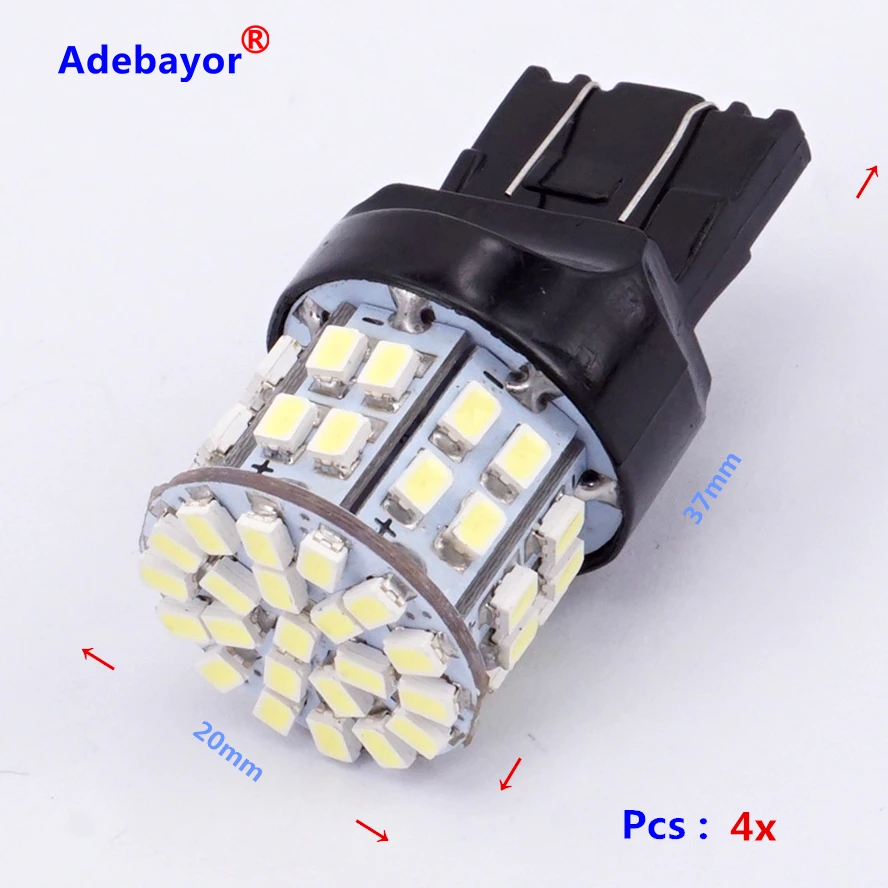 4 X T20 7443 W21/5W тормозной Светильник лампы 3020 50 светодиодный 1206 SMD 7440 двойной