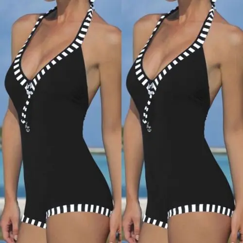 2017 Женский цельный боксеры купальный костюм пляжный для плавания Пуш-Ап размера