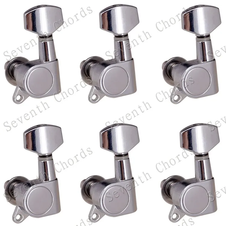 Набор 6 шт. Sealed-gear Guitar Tuning Pegs ключи тюнеры машинные головки для гитары-хромовый и черный и золотистый выбор