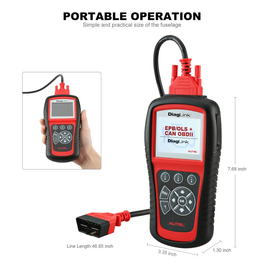 Autel Diaglink OBD2 автомобильный диагностический OBD OBDII все системы сканер автомобильный код ридер с сбросом масла EPB ABS обслуживание MD802
