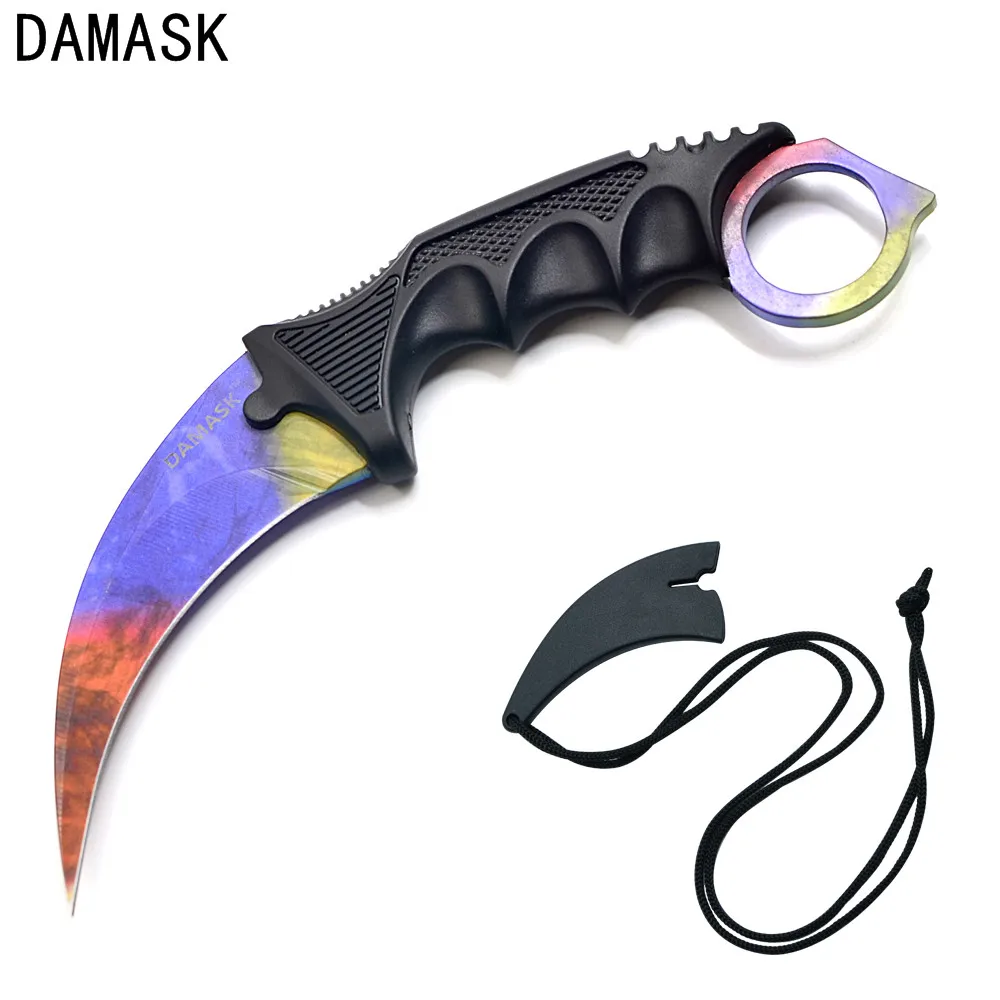 Дамаск CS GO Karambit тактические инструменты нож боевой Кемпинг пеший Туризм
