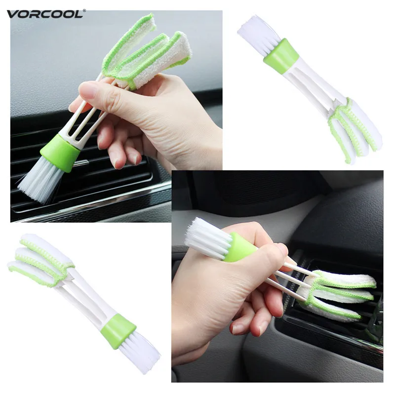 VORCOOL мини-тряпка с двойным концом Из Микрофибры Vent Duster щетка для автомобильного воздухозаборника очиститель с портативным прецизионным инструментом для пыли