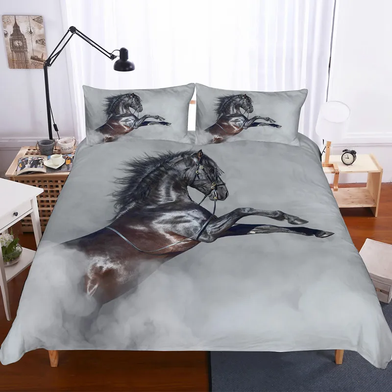 

horse Bedding Set king size Duvet Cover set with pillowcase queen single Bedline best gift bed set