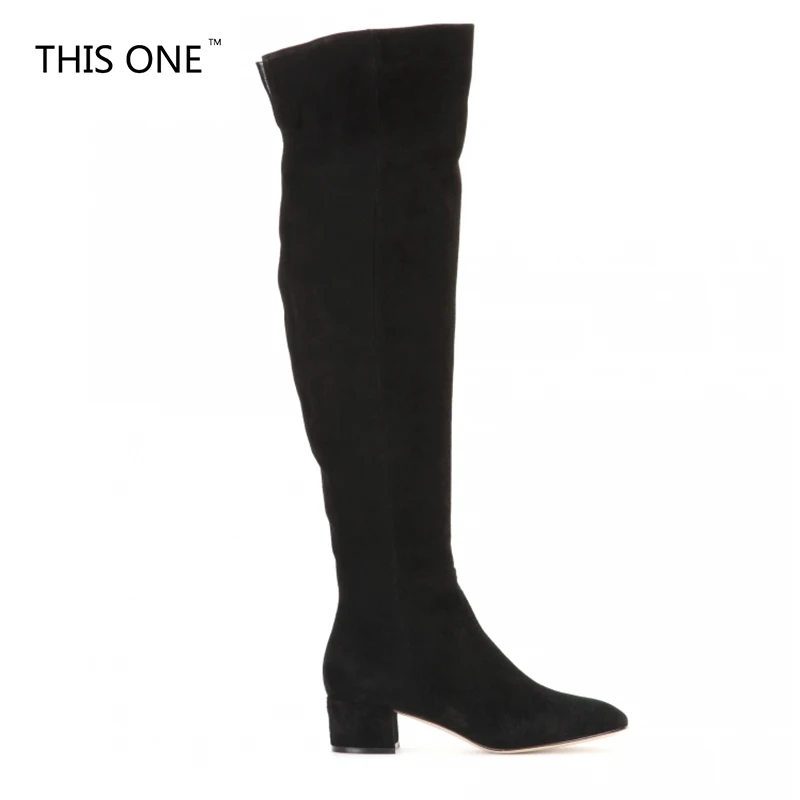 THISONE/Новое поступление ботфорты суперзвезды женские модные зимние сапоги