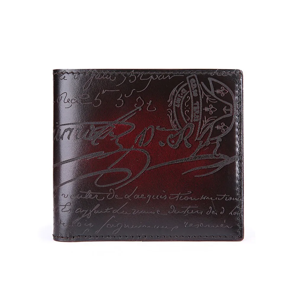 TERSE_Handmade мужской кошелек кожаный короткий в бордовый/синий/табак/железный серый