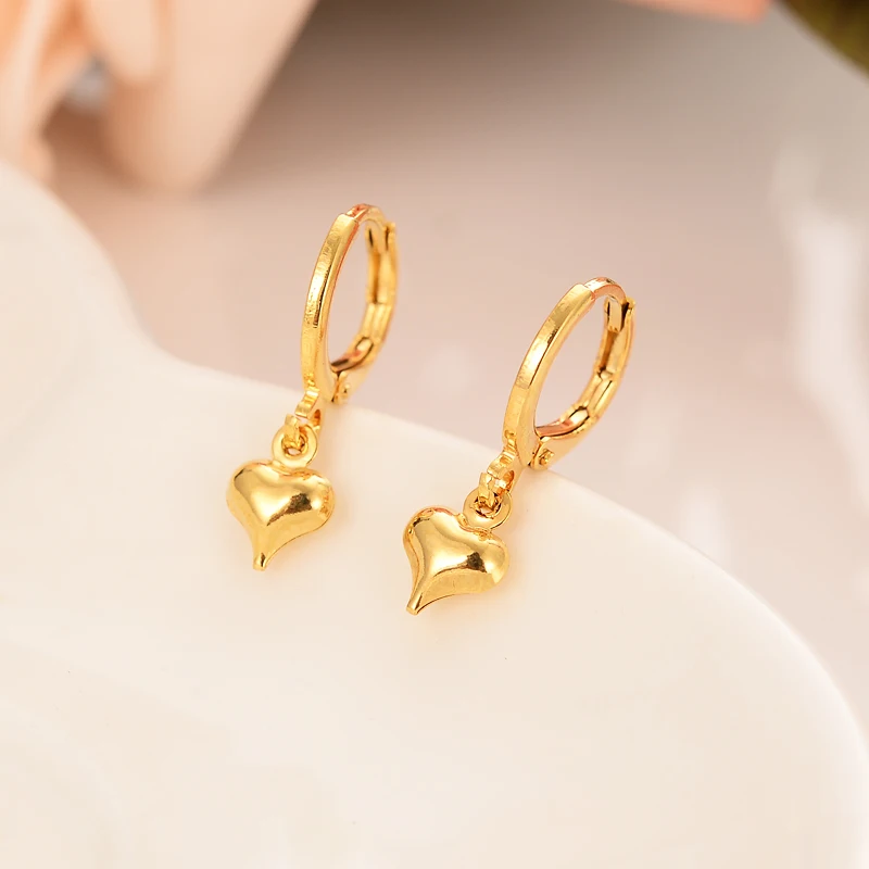 

Bangrui Heart Earring For Girls/Ladies Birthday Gift Trendy Gold Color Engagement /Wedding Bands Promise Earring