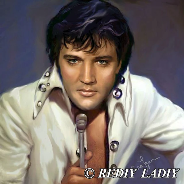 A REDIY LADIY Diamond Painting Cross Stitch Elvis Presley Full Square Drill Diamond Embroidery Beads Crystal Paint Home Decoration - Цвет: A