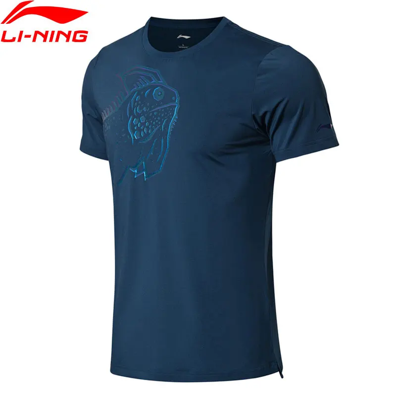 Мужская серия Li Ning бадминтон дышащие спортивные футболки из 81% полиэстера 19%