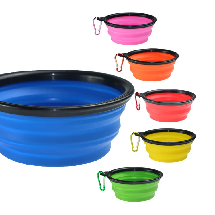 

Large trumpet TPE folding silicone pet bowl dog Outing portable food Pet