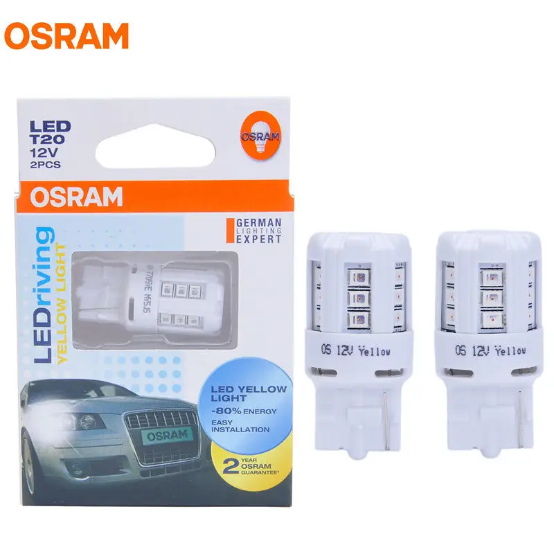 OSRAM СВЕТОДИОДНЫЙ T20 7705YE 7440 WY21W 12V желтые светодиодсветодиодный стандартные