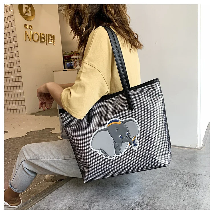 Disney Dumbo tote bag High capacity handbag lady casual bag shoulder bag gift shopping bag storage