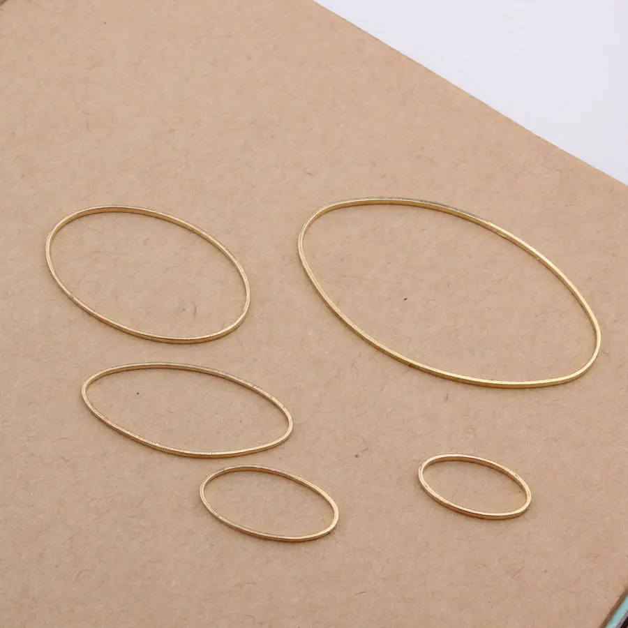 

10Pcs/Bag Copper(NOT IRON) Geometric Ellipse Waterdrop Line Circle Gold Silver Color DIY Jewelry Connector Making Finding