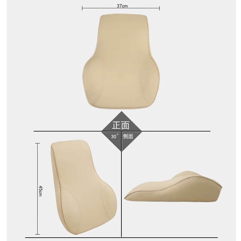 

KKYSYELVA Neck Pillow Lumbar Waist Support Headrest Pillows Back Cushion Seat Supports Memory Foam Seat Covers Auto Accessories