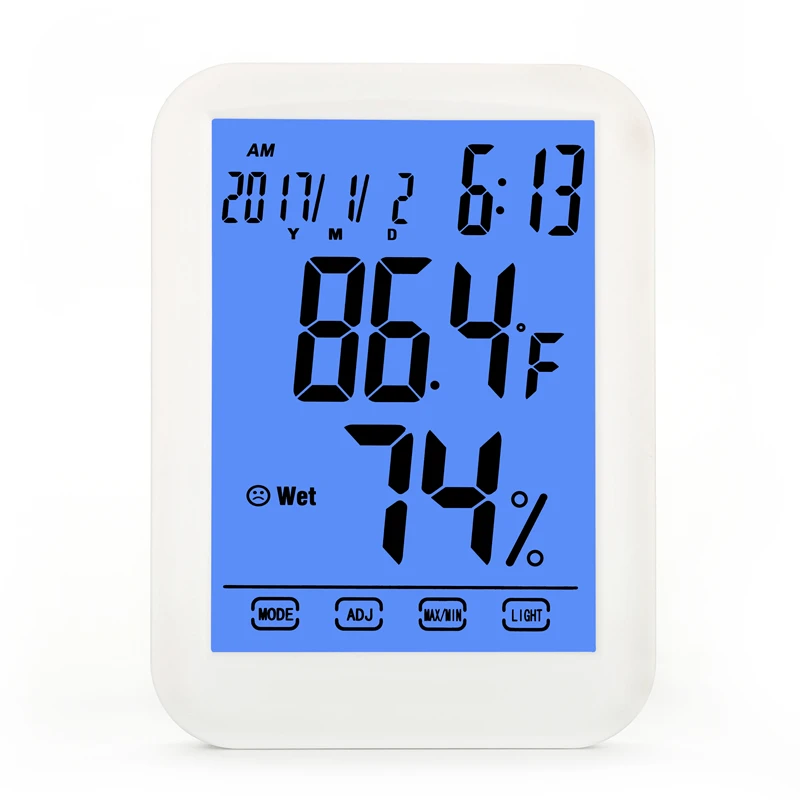 Цифровой термометр гигрометр закрытый Часы Измеритель температуры и влажности