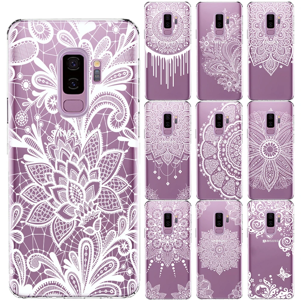 Белый сексуальный кружевной Цветочный Мягкий чехол из ТПУ для Samsung Galaxy S5 Mini S6 S7 Edge