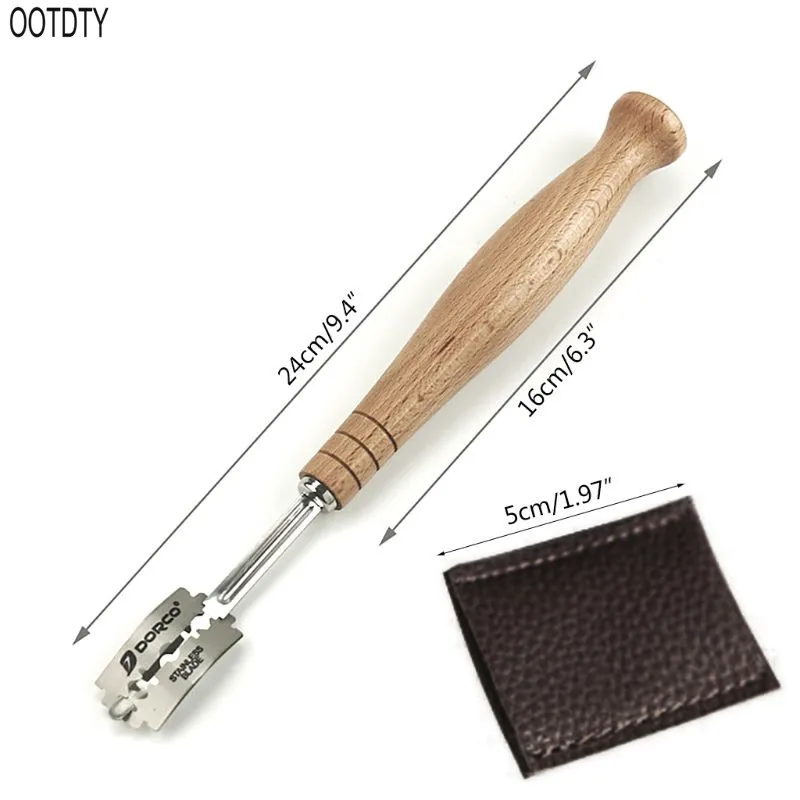 Искусственный нож для хлеба деревянная ручка 5 шт. сменные лезвия резки багета в