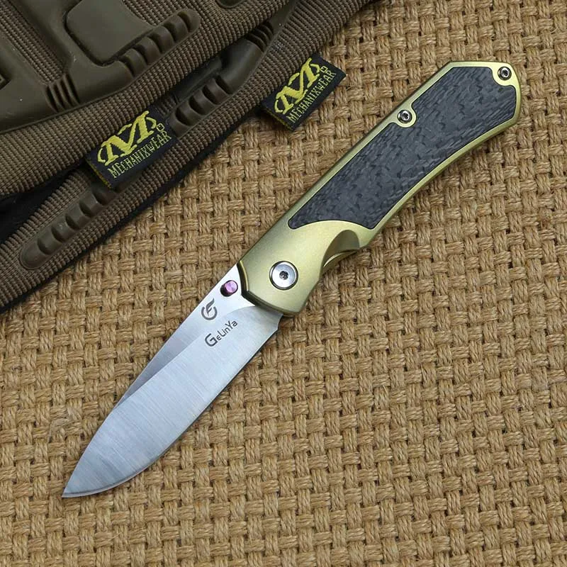 Yellow anodizing FENGYELIN ноль сломать титановая ручка M390 лезвие шарикоподшипник складной нож Кемпинг Охота Открытый Ножи EDC инструмент - Цвет: Yellow anodizing