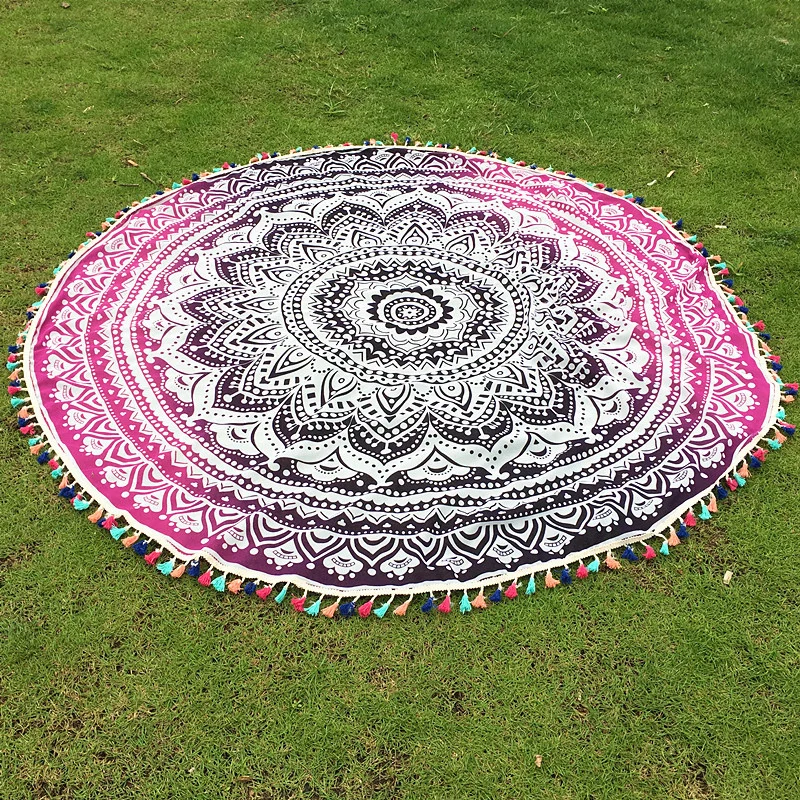 Круглый Мандала Гобелен Индийской Богемной Стене Висели Гобелены Boho Пляж