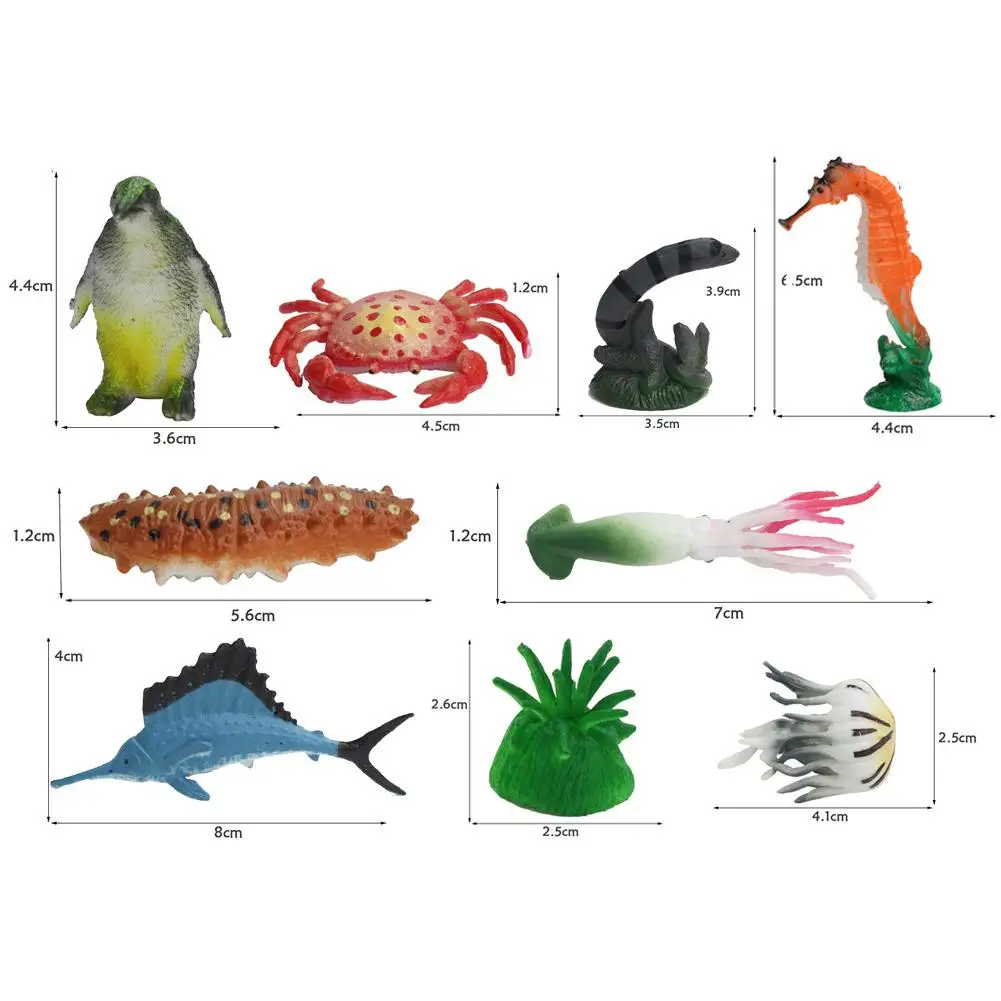 

64PCS Simulation Mini Marine Animal Set Model Toy Simulation Marine Animal Suit Model for Children Kids