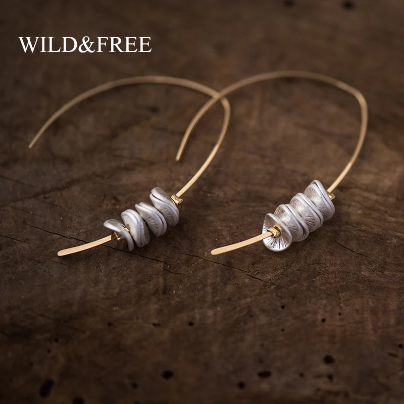 Wild & Free Новое поступление простые геометрические серьги с изгибом из сплава Brincos