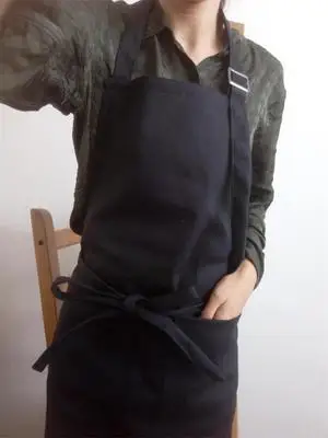 Black halter Короткие женские фартуки унисекс для женщин и мужчин, фартук для уборки, фартук schort, коммерческий ресторанный домашний нагрудник delantal cocina, кухонный фартук - Цвет: Black halter