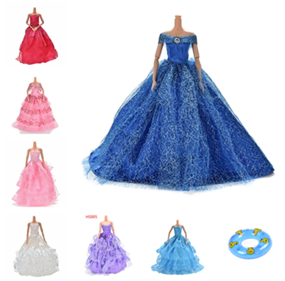 

New Handmade Wedding princess Dress for Doll Floral Doll Dress Clothes Clothing Multi Layers Dolls Accessories