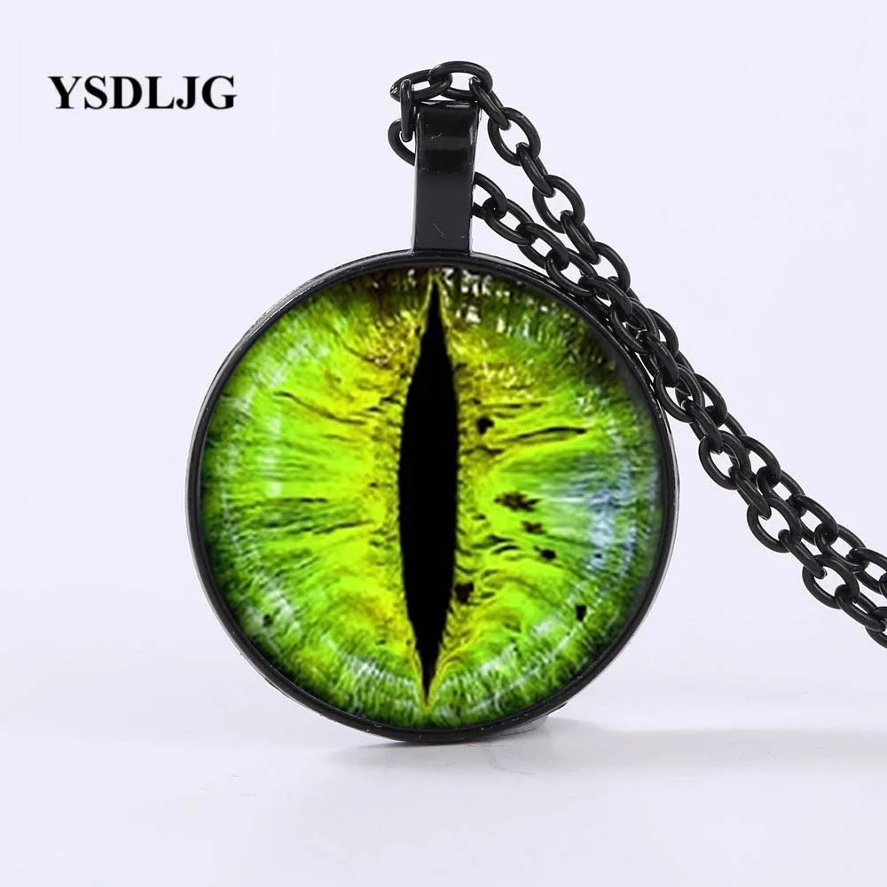 YSDLJG новые винтажные панк зеленые глаза Дракона светящиеся украшения Подвески