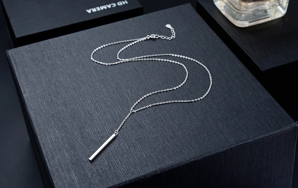 ORSA JEWELS Настоящее 925 женское серебряное ожерелье с подвеской в виде трубки из стерлингового серебра длинные Подвески стильные украшения для коктейля, вечеринки SN138