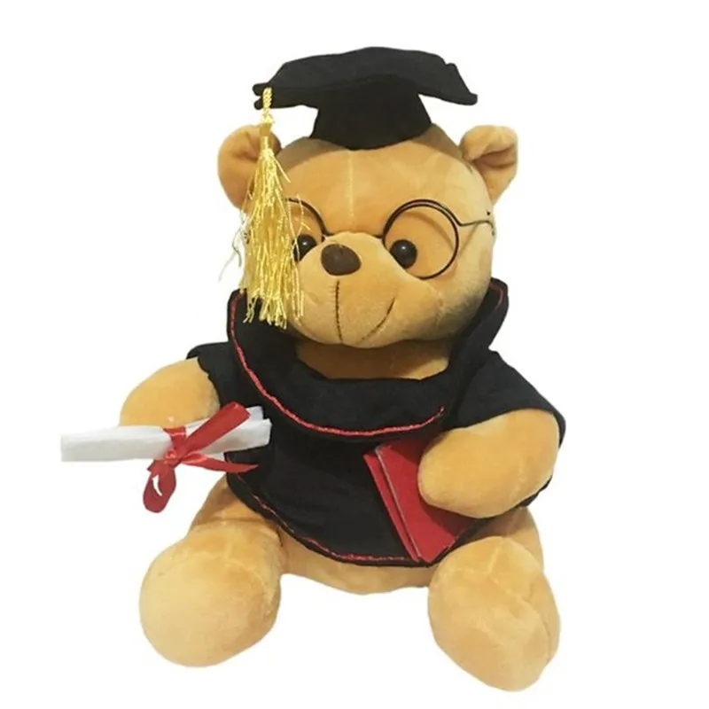 

1pc 35cm Cute Teddy bear plush toy stuffed cartoon lovely bear animal dolls Graduating Dr. Bear Creative baby kids birthday gift