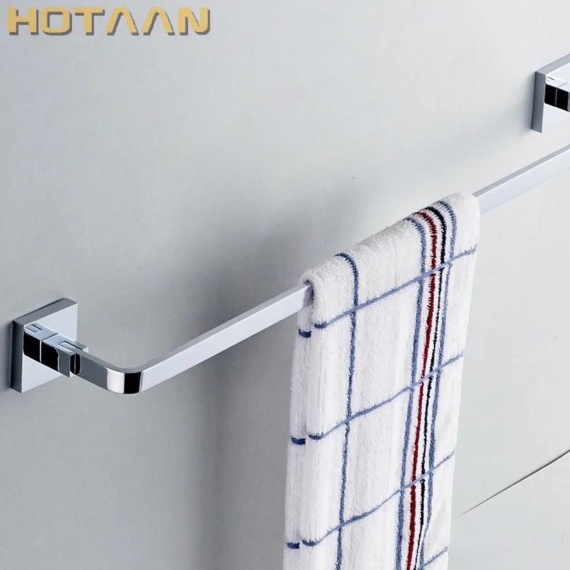 Hanger Bars Chrome Brass Wall Hanging Rack Shower Clothes Holder Storage Bathroom Accessories Single Towel Bar Rail Holder