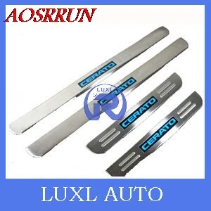 

for LED Stainless Door Sill Sills Scuff Plate For KIA Cerato 2010 2012 car accessories car-styling for