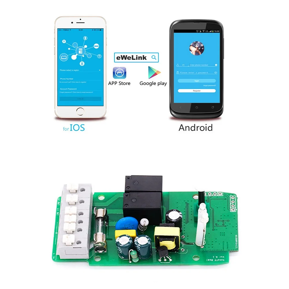 Интеллектуальный выключатель света SONOFF Dual 2ch Wifi умный беспроводной