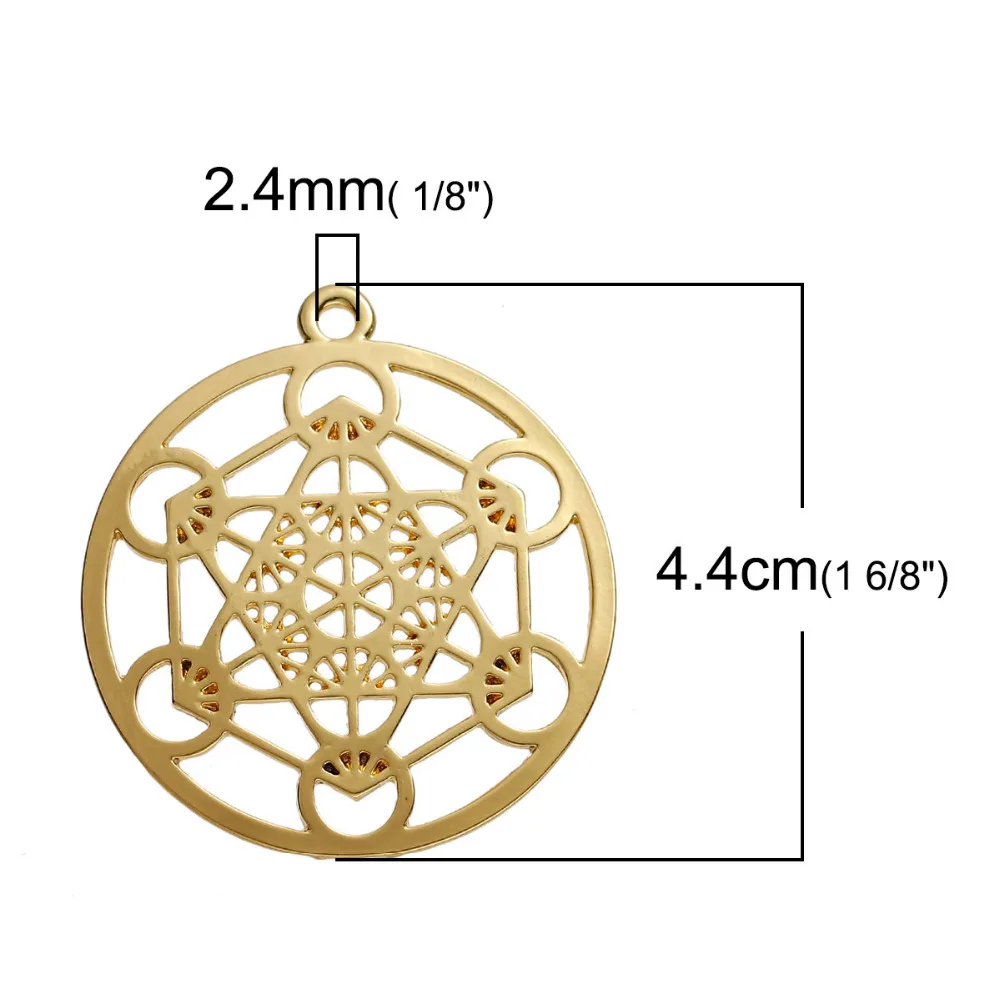 Медные Полые Подвески DoreenBeads из сплава цинка золотого цвета DIY компоненты 44 мм x 40