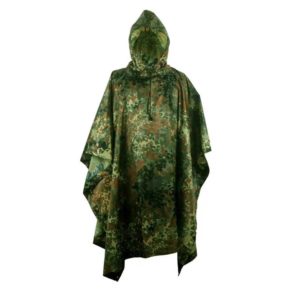 

Multifunctional Rain Poncho Raincoat Cycling Climbing Hiking Camping Tent Waterproof Ghillie Suit Camo Shelter Ground Sheet