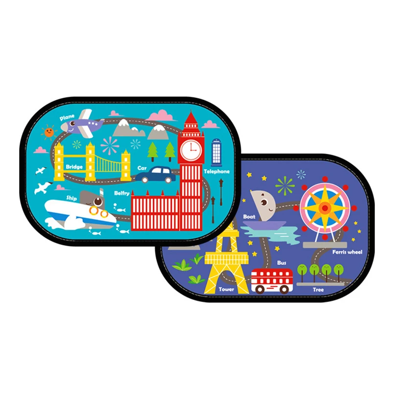 Baby Car Window Sun Visor Protector Child UV Sunscreen Electrostatic Adsorption Half Transparent Mesh Cover Shiled Curtain | Мать и