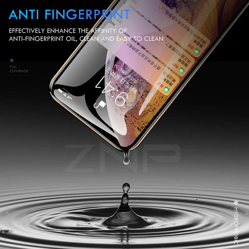 Защитное стекло ZNP 15D с закругленными краями для iPhone X XS Max XR Xs X|Защитные стёкла и
