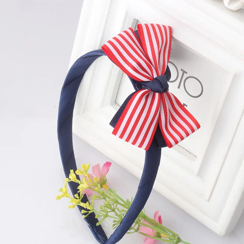 Повязка на голову в Корейском стиле милая детская одежда для волос с бантиками